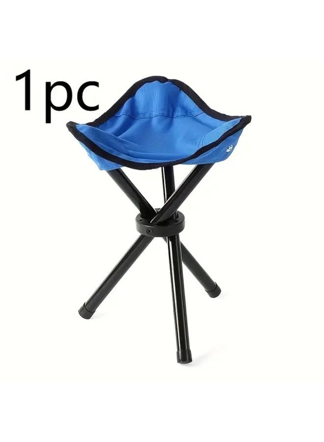 Blue 3 In 1 Portable Folding Outdoor Stool Lightweight Compact Camping Beach Picnic Travel Chair - Image 5